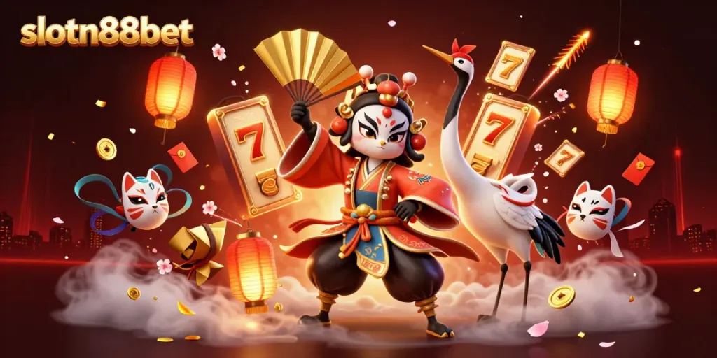Experience the engaging world of slotn88bet with vibrant characters and slot elements.