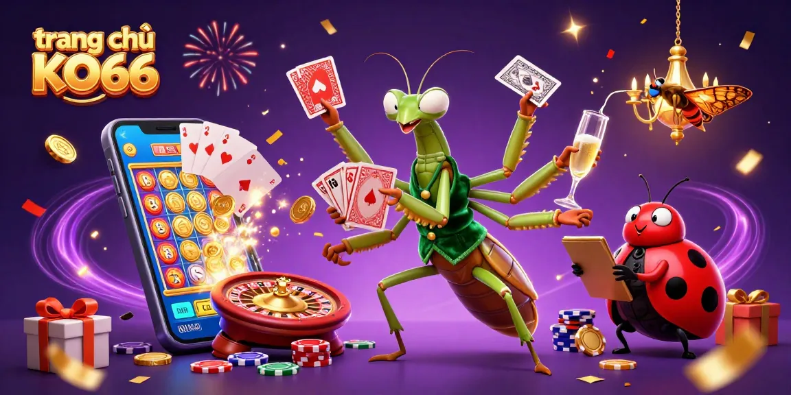 Experience exciting gameplay at trang chủ KO66 with the vibrant, colorful casino scene featuring lively characters.