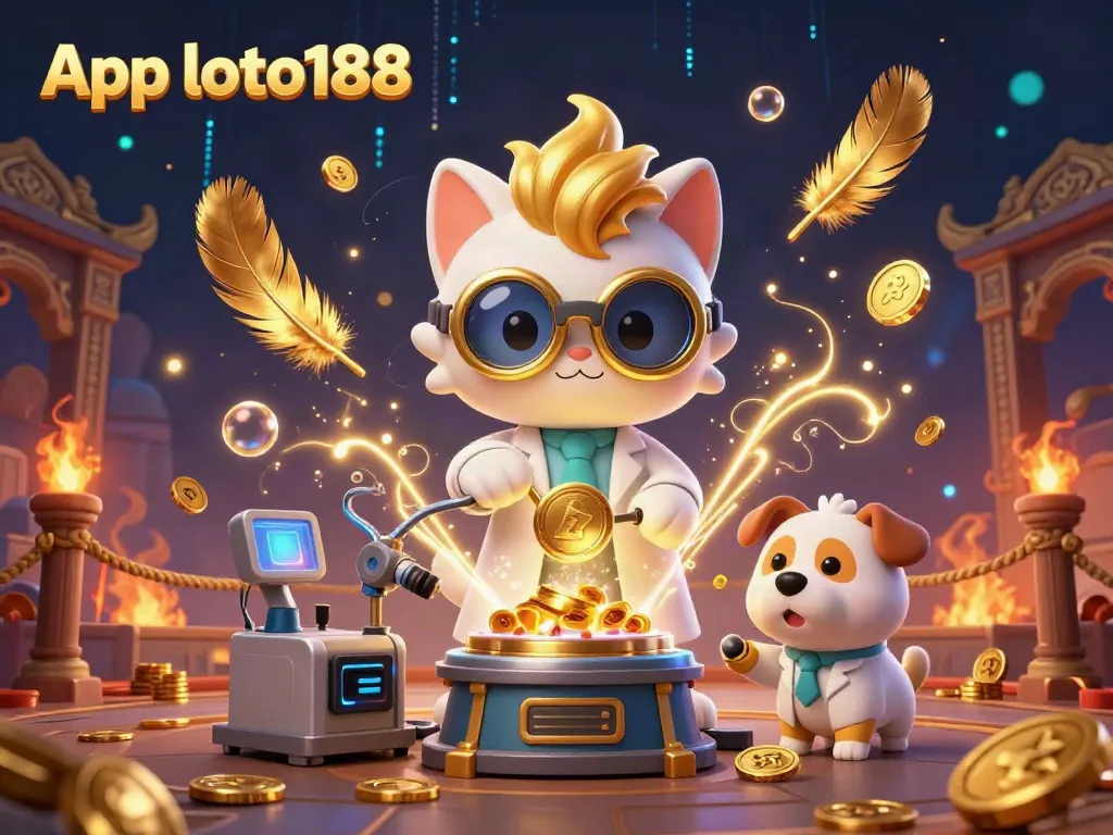 Experience thrilling moments with the App loto188 in this dynamic casino-themed illustration.