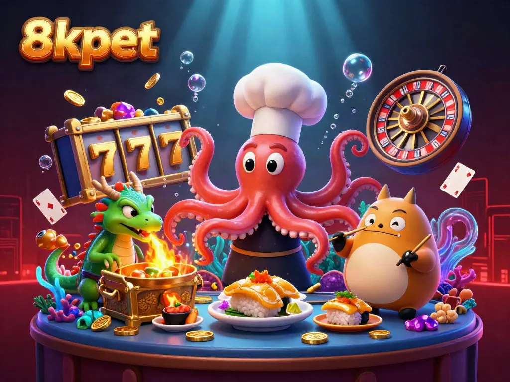 Experience the thrill of winning at 8xbet with our vibrant casino-themed 3D illustration.