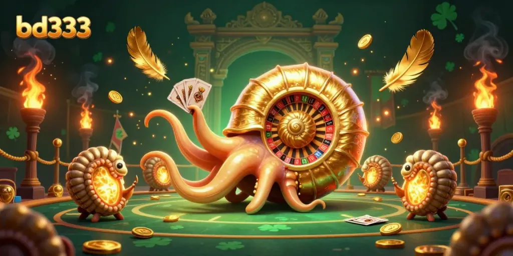 Experience exciting gaming action with bd333's unique nautilus-themed roulette in 3D.