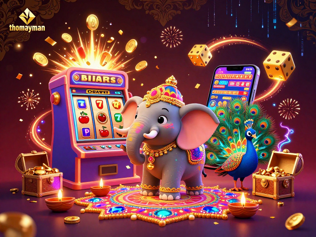 Experience thrilling jackpots with thomayman’s vibrant slot machine and colorful game elements.