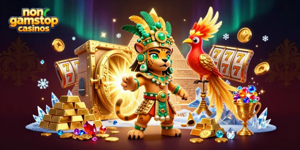 Win big with non gamstop casinos featuring vibrant characters and golden treasures!