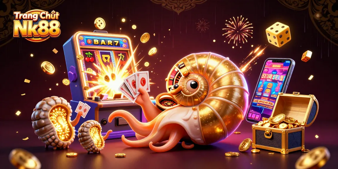Spin and win on Trang Chủ Nk88 with exciting 3D casino elements highlighting vibrant gameplay features.