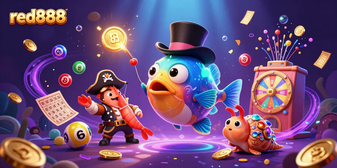 Join the adventure with red888 as the anglerfish attracts golden coins amidst a vibrant underwater casino.