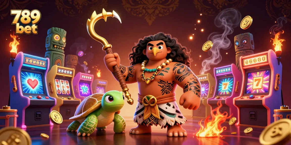 Spin to win at 789 bet with vibrant 3D casino elements surrounding heroes and jackpots
