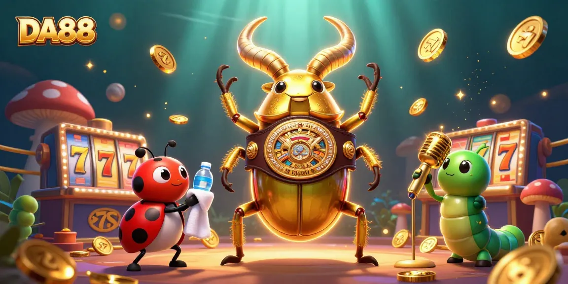 Engage in thrilling gaming with a vibrant DA88 casino scene featuring whimsical characters and slot machines.