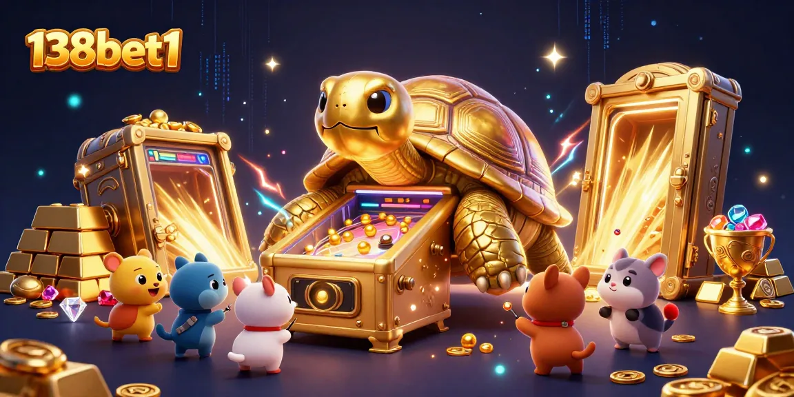 Experience the excitement of 138bet1 with a vibrant illustration of a colossal tortoise-themed casino game.