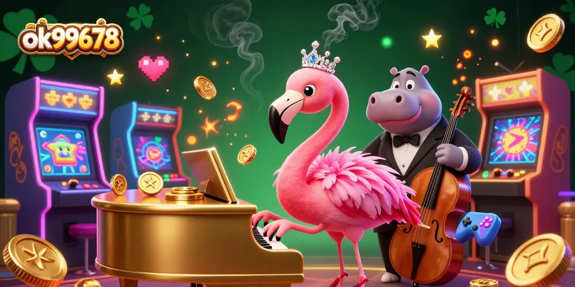 Experience thrilling gaming action at ok99678 with a vibrant casino scene featuring engaging characters and arcade elements.