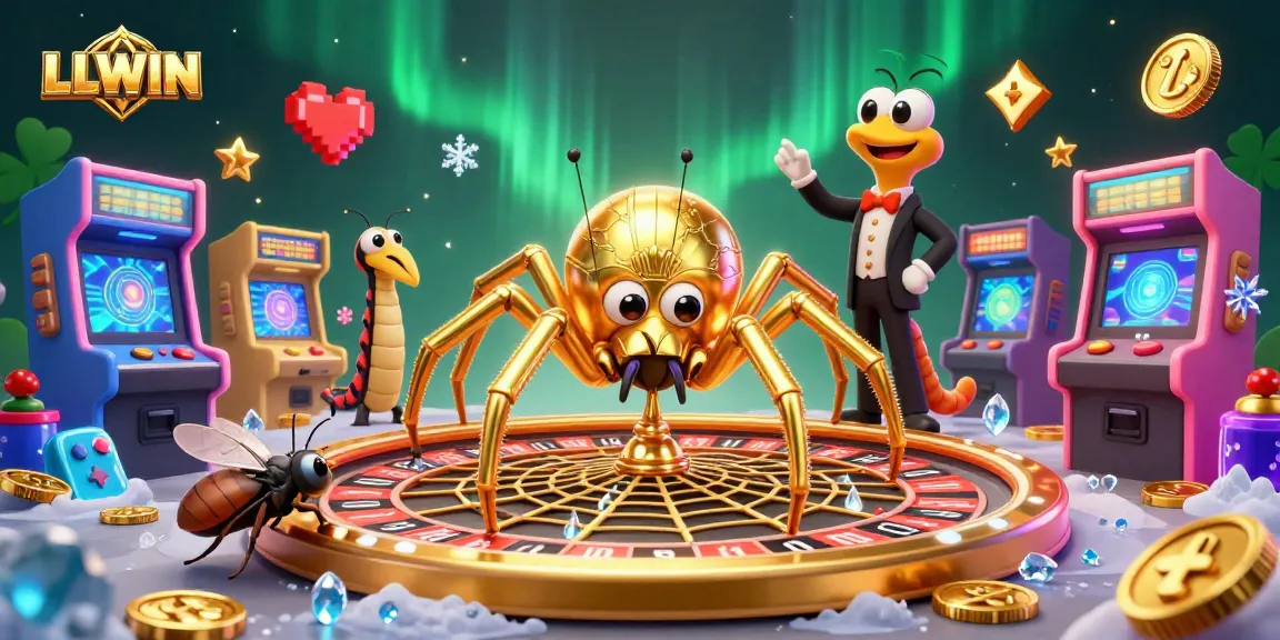 Experience the thrilling world of LLWIN as a fly nervously places bets at the roulette wheel.