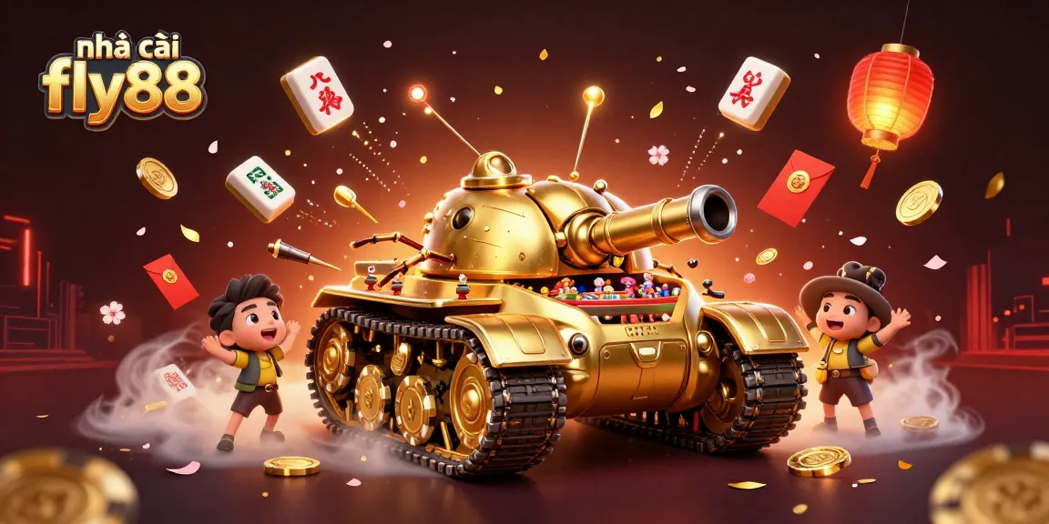 Engage with excitement at nhà cái fly88's immersive miniature casino scene bursting with vibrant game elements.