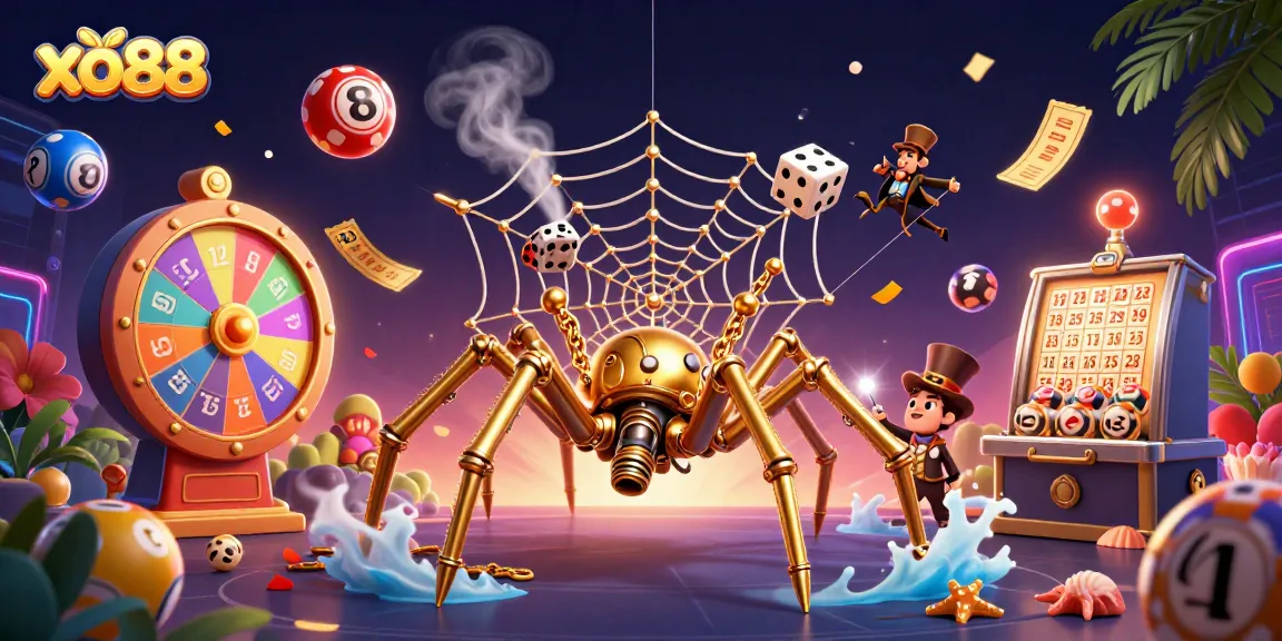 Experience thrilling gameplay with xo88's immersive casino scene featuring vibrant lottery elements.
