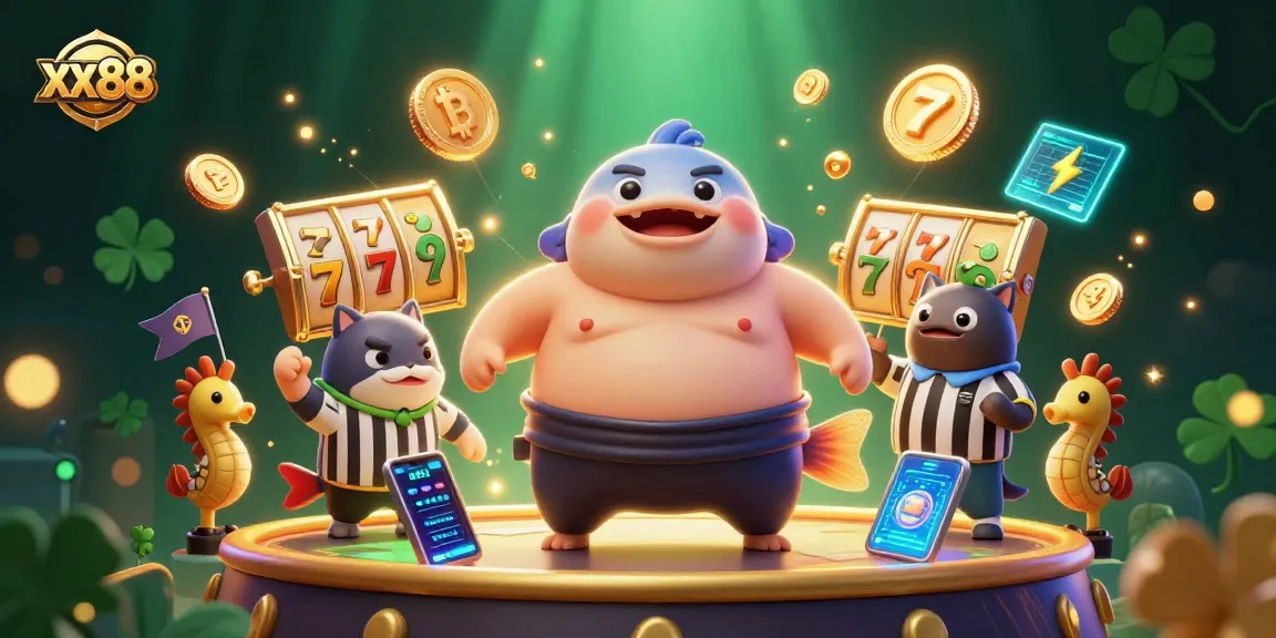 Join the exciting xx88 online slots action featuring a sumo fugu and dynamic elements!