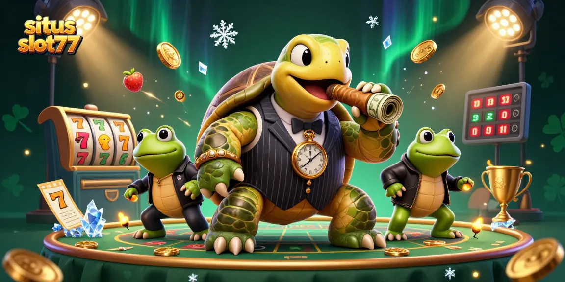 Win big at situs slot777 with a fun and lively 3D casino scene showcasing slot machines, vibrant characters, and dynamic elements.