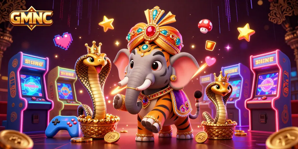 Experience GMNC's vibrant casino world with dynamic 3D game elements and rich illustrations.