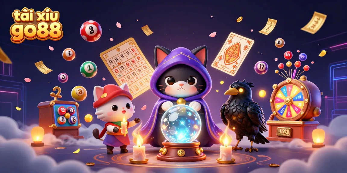 Engage with tài xỉu go88 through an enchanting 3D casino scene depicting mystical characters and vibrant game elements.