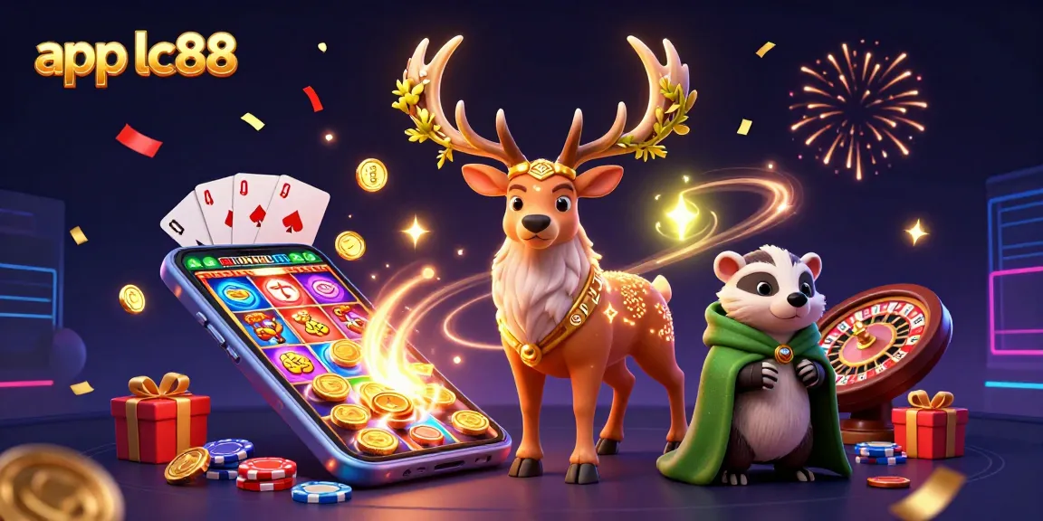 Play and win with app lc88 in this dynamic casino scene featuring exciting games!