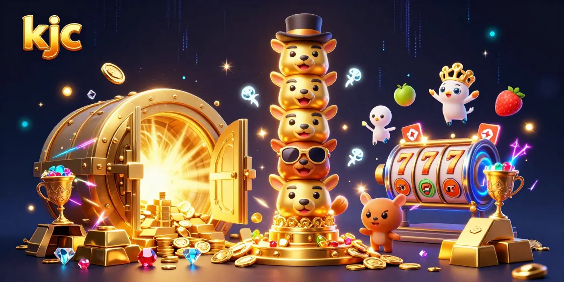 Engage with the exciting kjc casino experience depicted in a vibrant, detailed scene filled with classic gaming elements.