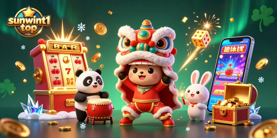 Spin the reels with excitement at sunwint1 top, featuring a dynamic casino celebration.