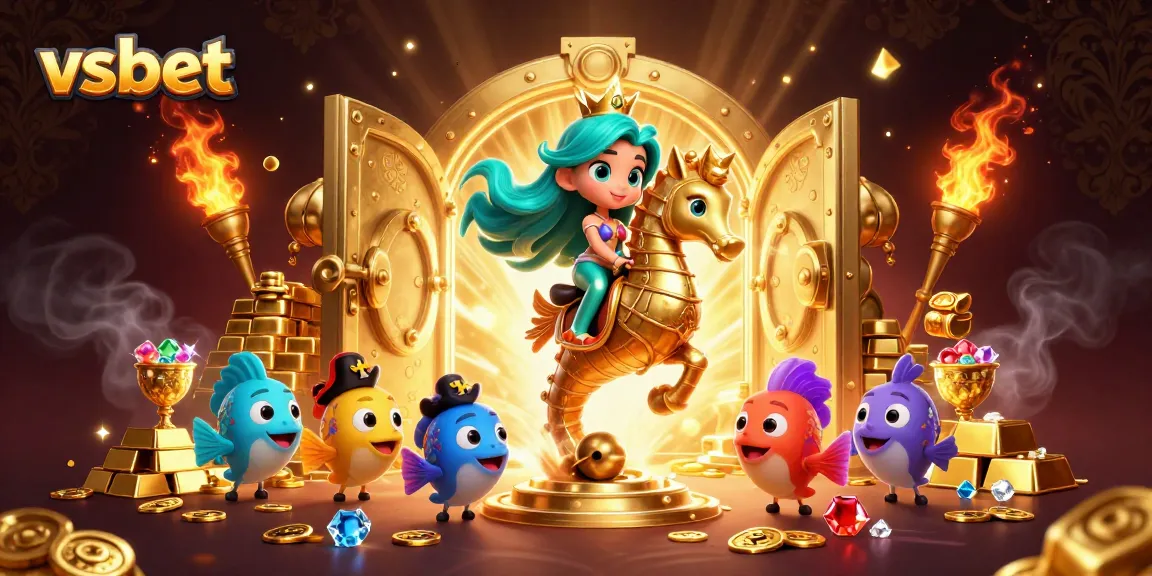 Win big with vsbet while exploring a vibrant underwater treasure hunt in this 3D illustration.