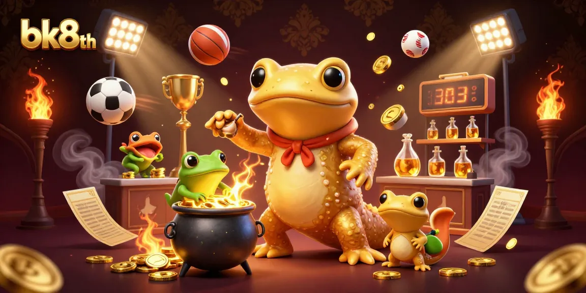 Engage with bk8th players in a vibrant 3D casino scene filled with sports excitement.